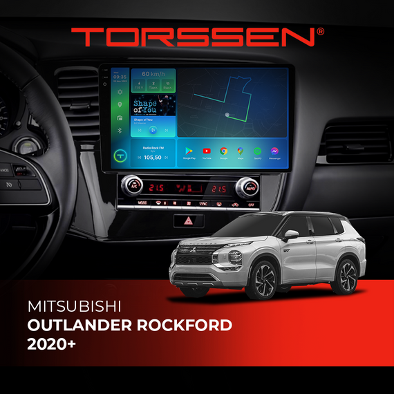 Штатна магнітола Torssen 2K Mitsubishi Outlander Rockford 20+ F10432 4G Carplay DSP
