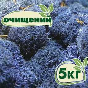 Очищений стабілізований мох ягель Синій блакитний 5 кг