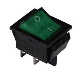 Переключатель KCD2-201N G/B 220V 1 клавиша зеленый с подсветкой Ny95500768