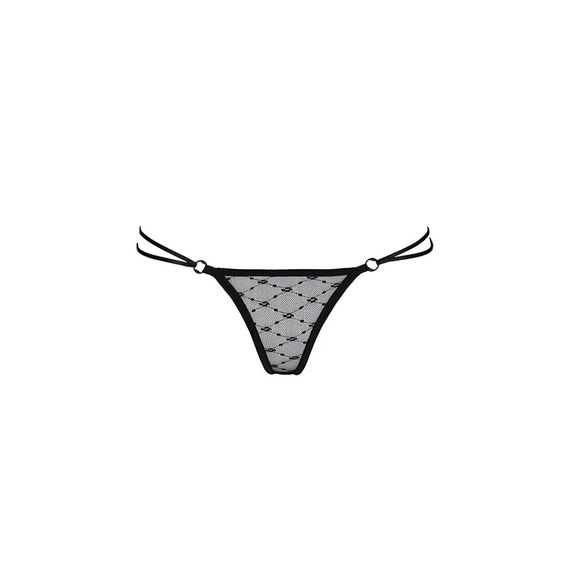 Трусики на зав'язочках з боків Passion Exclusive ZITA THONG XXL/XXXL, black | Зображення 4
