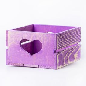 Ящик деревянный с сердечком Мастерская мистера Томаса 15х17х9.5см фиолетовый