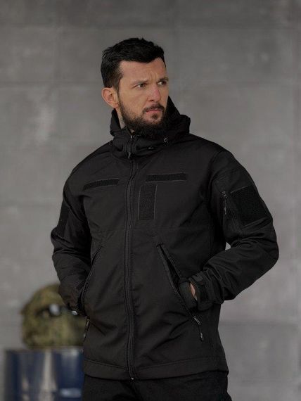 Демісезонна тактична куртка софтшел lion black ВТ5053 | Зображення 1