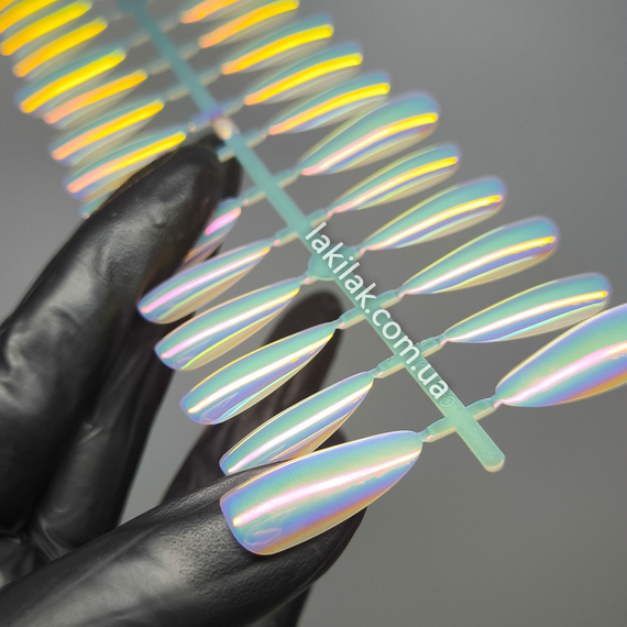 Гелевые типсы для нарощения светлая Аврора №3 (стилет) 30шт | Зображення 1