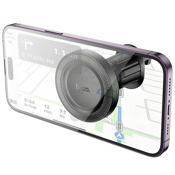 Автодержатель Hoco H56 Show ring magnetic (air outlet) Black | Зображення 5