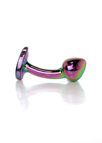 Анальна металева пробка Plug-Jewellery Multicolour Curved PLUG- S sexstyle