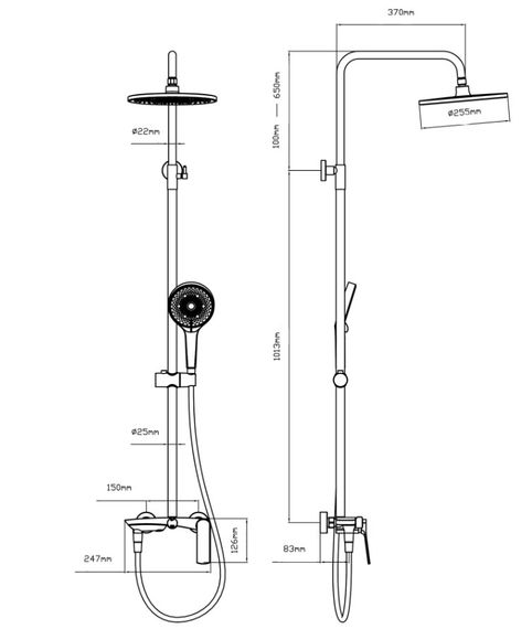 Душова система універсальна Qtap Slavonice Chrome з виливом QTSLA111CRM45909 | Зображення 1