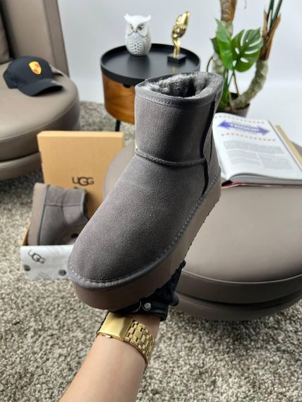 Угги UGG Classic Mini Platform Grey Fur 39 25 см | Зображення 3