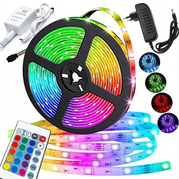 Світлодіодна стрічка колір в асортименті SMD 5050 RGB 5 м bluetooth, Стрічка світлодіодна для порізки RV-31 | Зображення 2