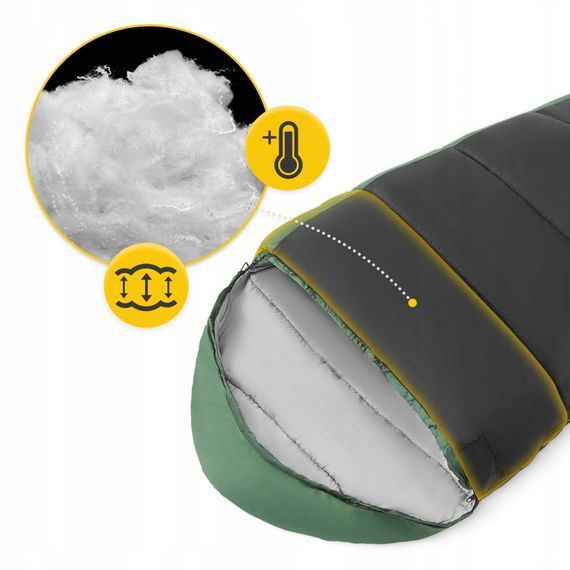 Спальний мішок (спальник) кокон Mountain Goat Pro+ MG0016 0 ...+10°C R Black/Olive (P-5905973400978) | Зображення 6