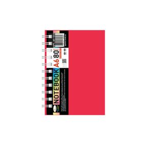 Блокнот А6 АП-1512(Red) 80 аркушів, пружина збоку