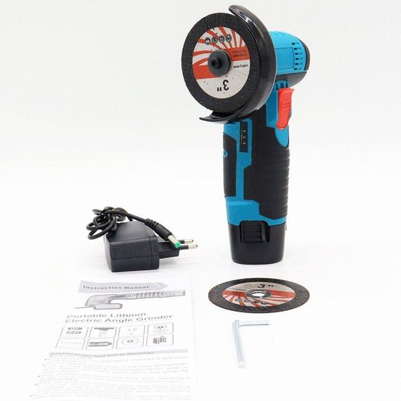 Аккумуляторная болгарка в кейсе + аккумулятор 12V, диск 75мм / Угловая шлифовальная машина / Мини болгарка | Зображення 8