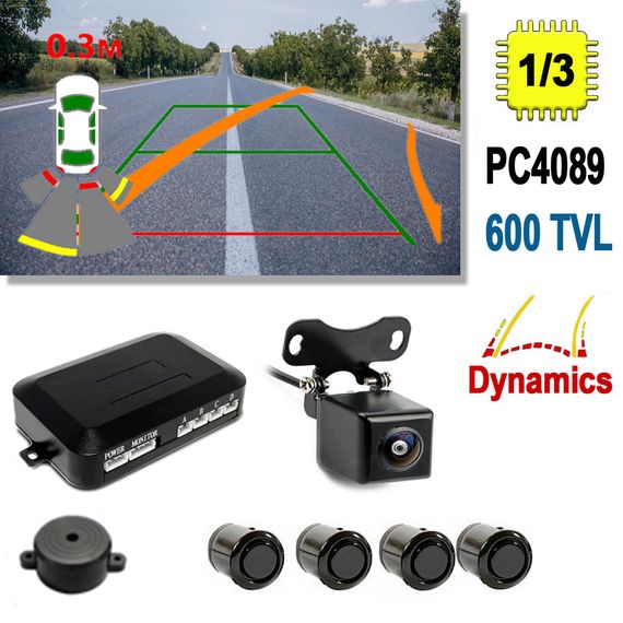 Система парковки камера с парктрониками Terra HD-M402 динамическая разметка