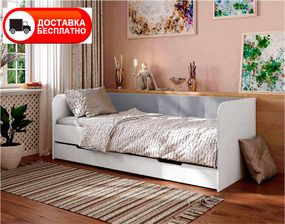 Ліжко односпальне Valencia 1900х900 мм велюр Light Grey світло-сірий із шухлядою для білизни