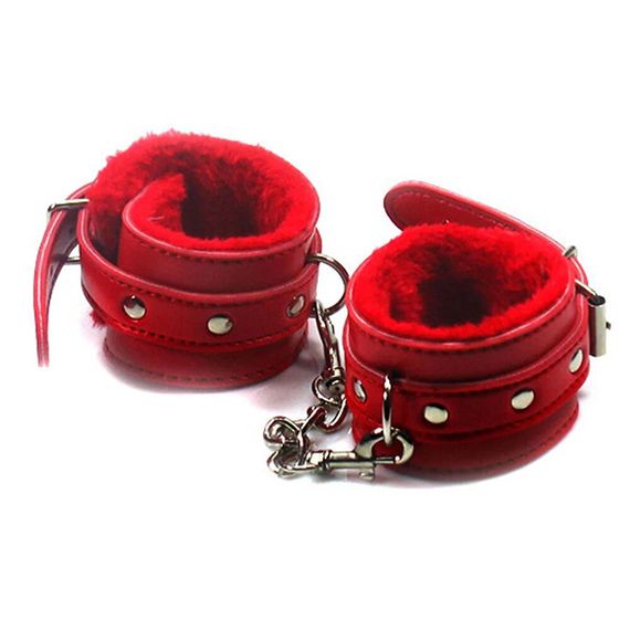 Наручники мягкие для игр БДСМ красные – Садо-мазо