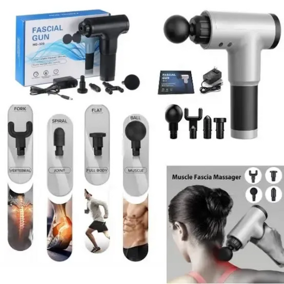 Портативний масажер для тіла Fascial Gun KH-320, М'язовий ручний ударний масажер   знижка | Зображення 7