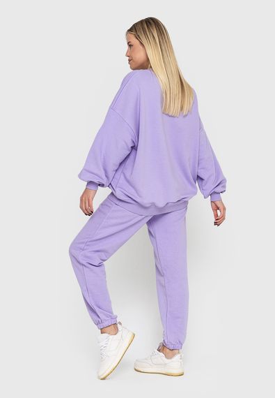 Костюм жіночий бузковий світшот та штани, 2XL | Зображення 1