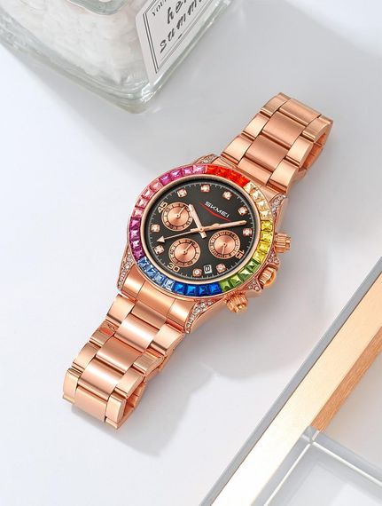 Класичний жіночий годинник Skmei 2352RGBK Rose Gold-Black | Зображення 2