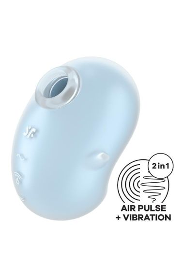 Вибратор вакуумный стимулятор Satisfyer Cutie Ghost, голубой, 9.1 см Sex Aura