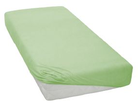 Простынь 160х200+25см трикотаж на резинке Салатовая