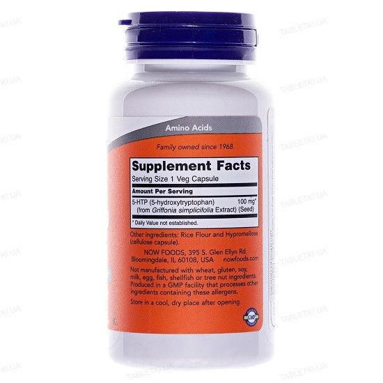 NOW 5-HTP 100мг в капсулах №60 | Зображення 2