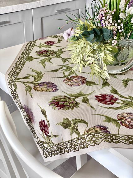 Скатертина гобеленова ARTICHOKE Limaso, 97х100, Квадратна, Квітковий, Без люрексу, 60% поліестер, 24% бавовна, 16% акрил, Гобелен | Зображення 4