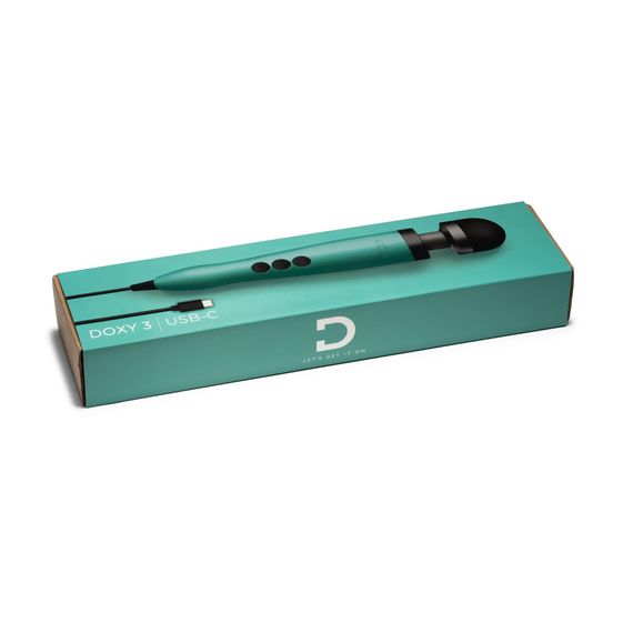 Вібромасажер DOXY3 USB-C Massager TURQUOISE, кабель USB-C, регульована інтенсивність, компактний | Зображення 4