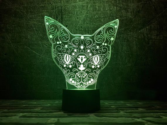 Змінна пластина для 3D світильників "Кішка 2" 3DTOYSLAMP | Зображення 1