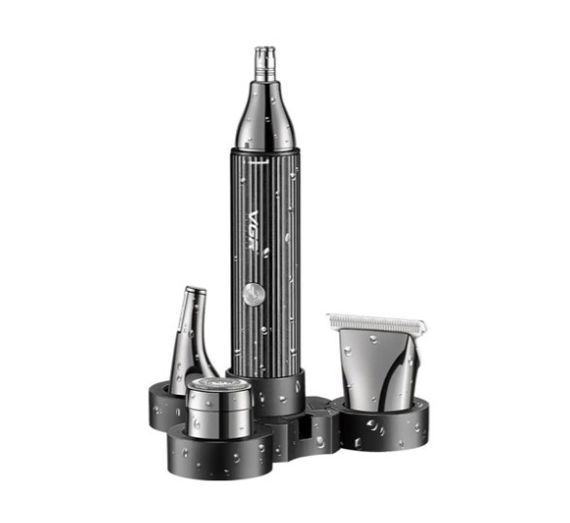 Тример для носа и ушей VGR V-630 шейвер на аккумуляторе LED-индикатор зарядки 4 насадки Черный | Зображення 1