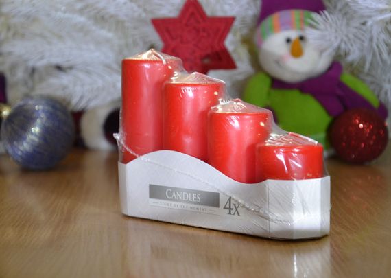 Набір свічок 4 шт. циліндр Bispol AURA Candles Червоні (sw50/4-030) | Зображення 3