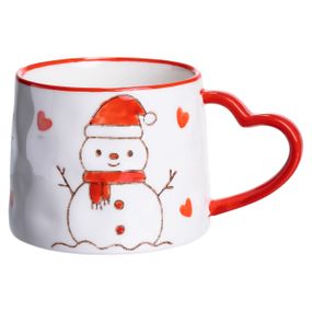 Новогодняя фарфоровая чашка Снеговик 350 (мл) Yiwu FM-CS-55A