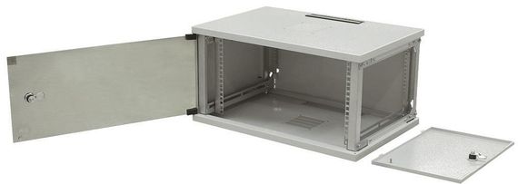 Шкаф ZPAS 19&quot; 6U 600x500, съемные бок.стенки, стекл.дверь, 15kg max, серый (WZ-3615-01-S2-011)