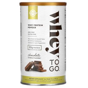 Протеїн Solgar Whey To Go Whey Protein Powder 16 oz 453,5 g /13 servings/ Natural Chocolate Flavor