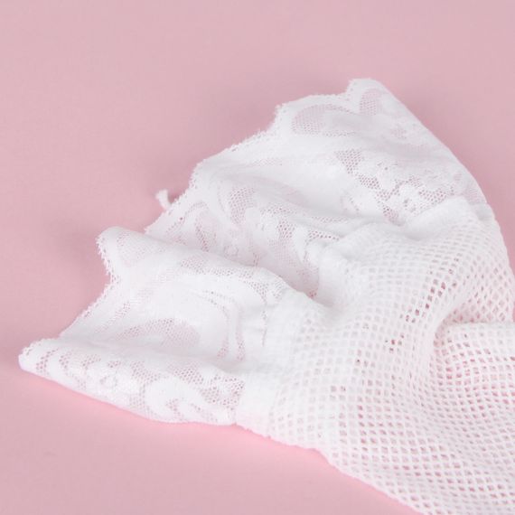 Чулки в сеточку Star Night с кружевной коронкой, белые, XS-M sexstyle | Зображення 5