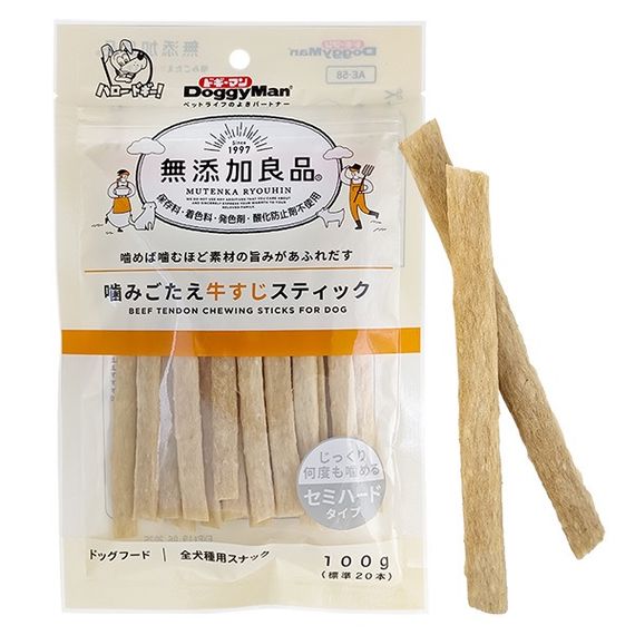 Ласощі для собак з яловичим сухожиллям DoggyMan Beef Tendon Sticks, 100 гр