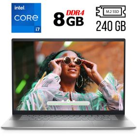 Ноутбук Б-клас Dell Inspiron 16 5620 / 16" (1920x1200) IPS / Intel Core i7-1255U (10 (12) ядер по 1.7 - 4.7 GHz) / 8 GB DDR4 / 240 GB SSD M.2 / Intel Iris Xe Graphics / WebCam / Fingerprint / USB 3.2 / HDMI / Windows 10 б/в