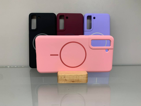 Samsung S21 FE MagSafe Протиударный чохол Софт Тач чохол рожевий