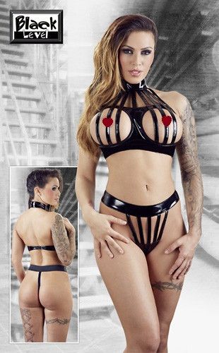 Лаковый ТОП + СТРИНГИ sexstyle