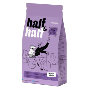 Сухий корм Half&Half для дорослих собак середніх порід, яловичина 2кг