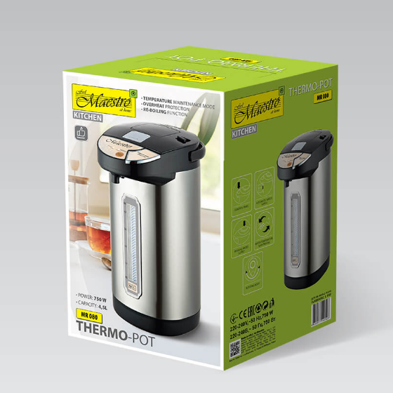 Термопот 4л 750W (диск) MR-080 New Maestro | Зображення 1
