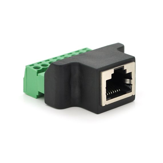 Клеммная колодка 8-разрядная + RJ45 8P8С мама,экранированная