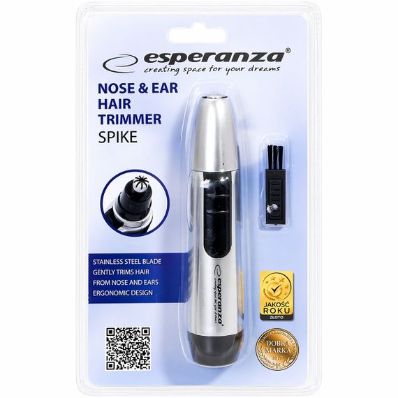 Триммер для носа и ушей Esperanza EBG004S Spike на батарейке компактный серебристый | Зображення 6