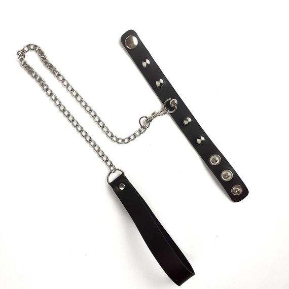 Кільце для пеніса Penis Ring із шипами та повідцем, натуральна шкіра sexstyle | Зображення 8