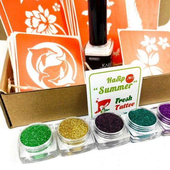 Набір для біо-тату "Літо 2.0 - гліттер" set-summer-v2-glitter | Зображення 1