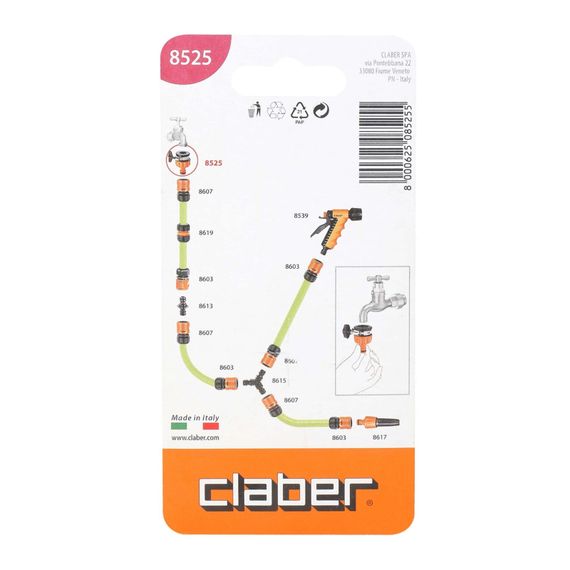 Насадка на кран с хомутом выход адаптер коннектора Claber 8525 | Зображення 4