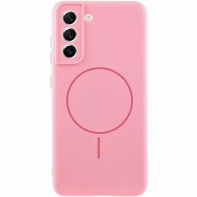 Чехол Silicone Cover Lakshmi Full Camera (AA) with MagFit для Samsung Galaxy S21 FE Розовый / Light pink