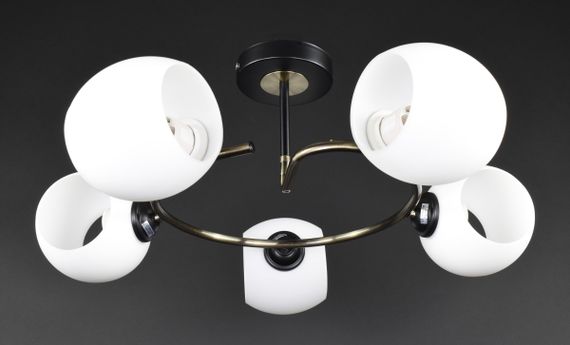 Люстра стельова на 5 лампочок 27423 Бронза 26х62х62 см.