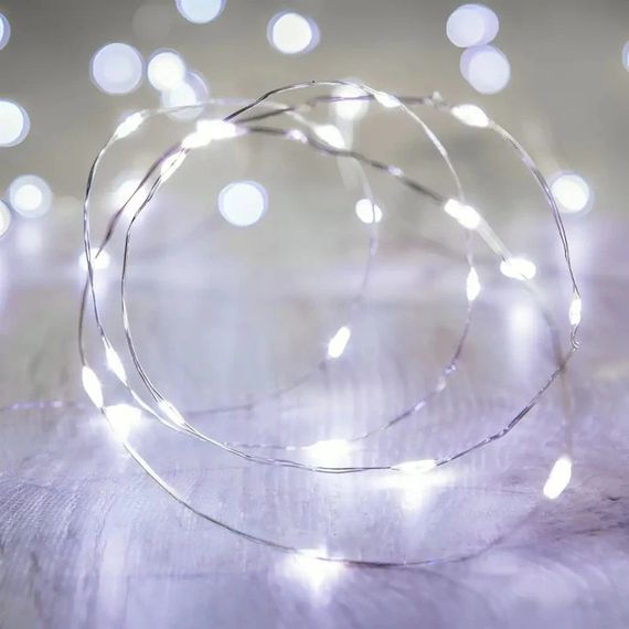 Гірлянда Роса на батарейках 20м 200Led Xmas Холодний білий (23457324404_152)