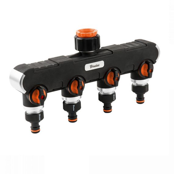 Розподільник Bradas BLACK LINE HEAVY DUTY з 4 кранами РЗ 1" до РЗ 3/4" ECO-PWB3044