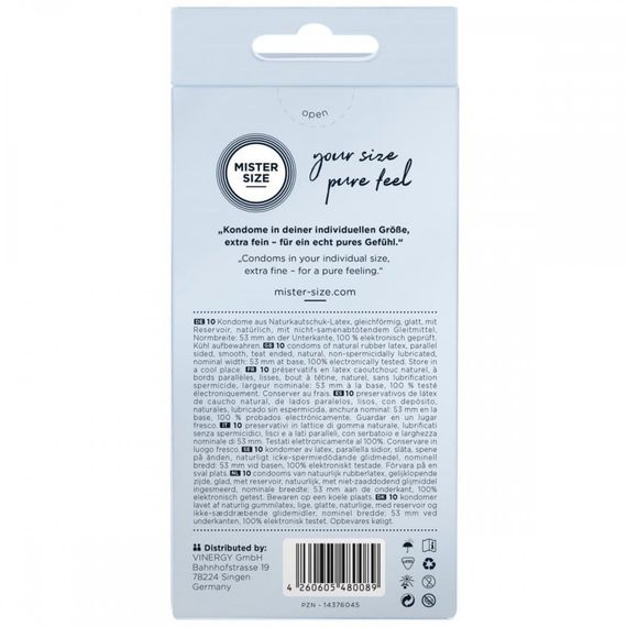 Презервативи Mister Size 53mm pack of 10 | Зображення 1