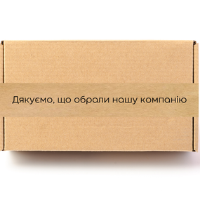 Скотч этикетка крафт "Дякуємо, що обрали нашу компанію​​​​​​​", 50х294 мм (100 шт/рулон), самоклеющаяся Viskom